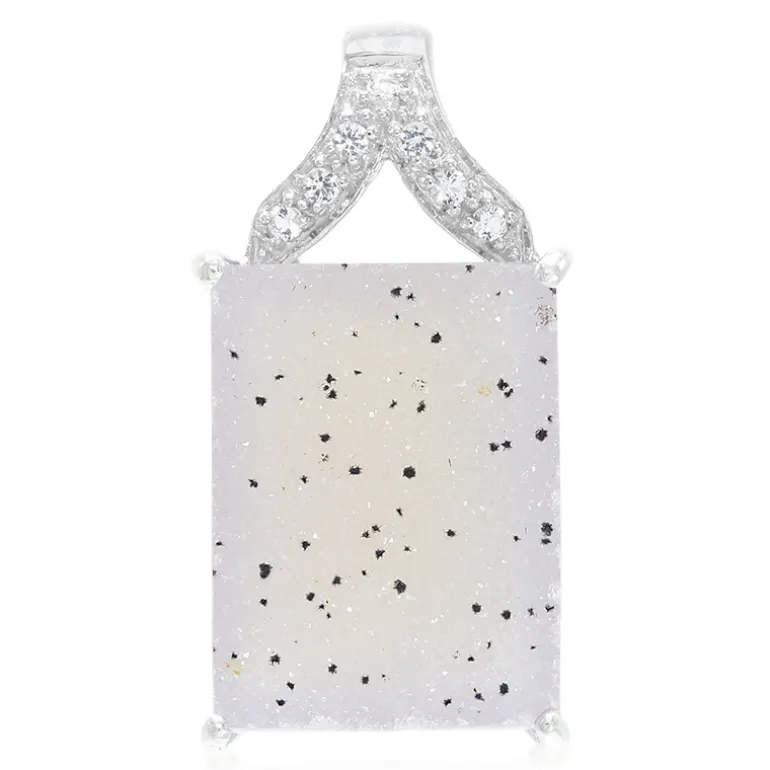 Glitzer-Achat-Silberanhänger