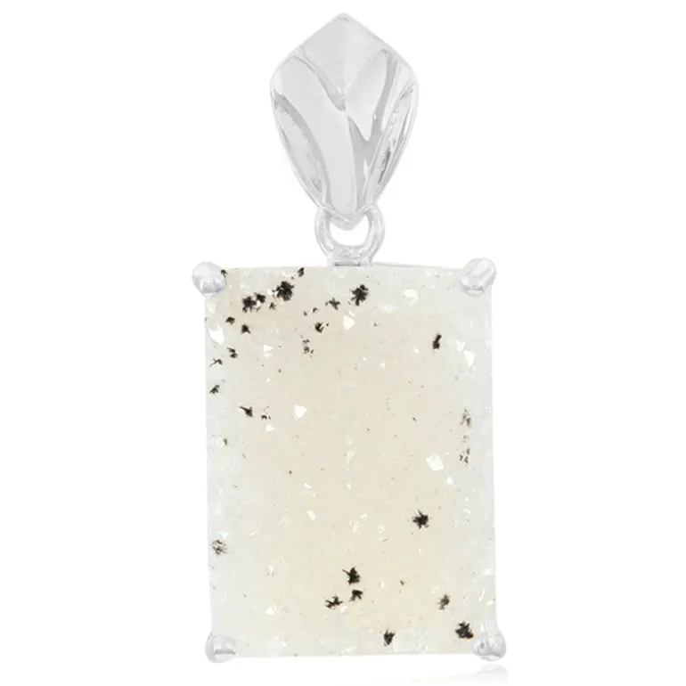 Glitzer-Achat-Silberanhänger