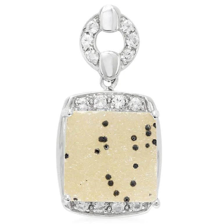 Glitzer-Achat-Silberanhänger