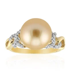 Goldene Kabira-Südseeperlen-Goldring (TPC)