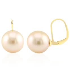 Goldene Kabira-Südseeperlen-Silberohrringe