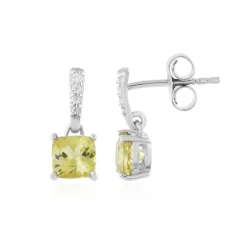 Goldener Apatit-Silberohrringe