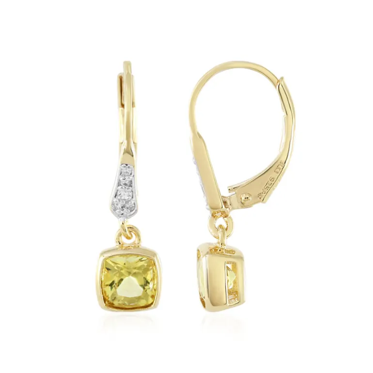 Goldener Apatit-Silberohrringe