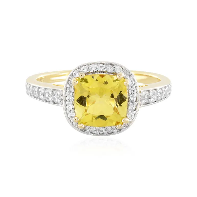 Goldener Apatit-Silberring