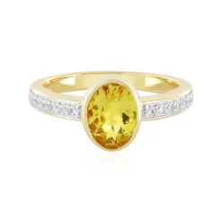 Goldener Apatit-Silberring