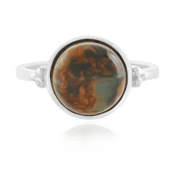 Goldener Pietersit -Silberring