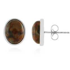 Goldener Pietersit -Silberohrringe