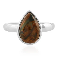 Goldener Pietersit -Silberring