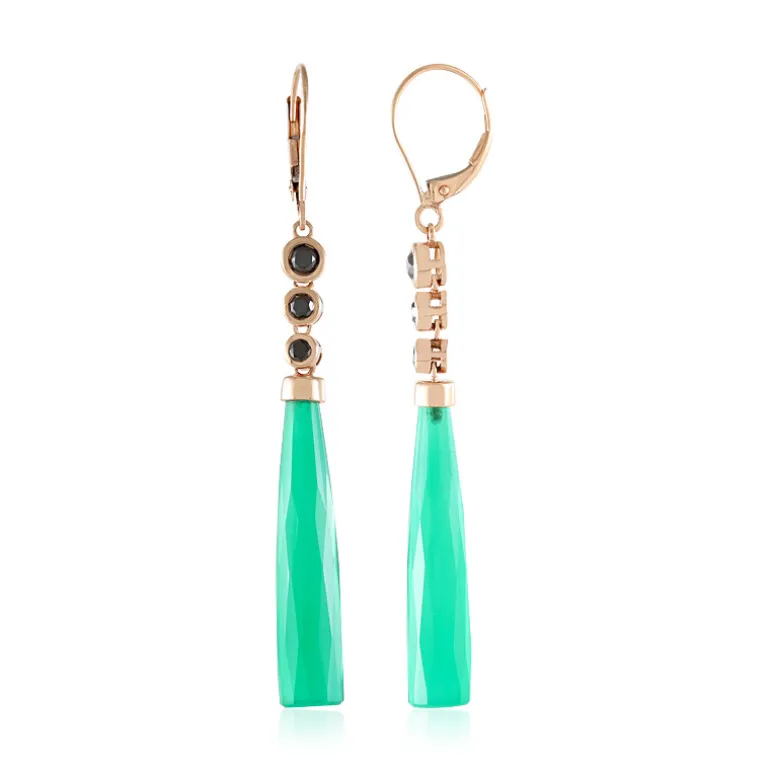 Grüner Achat-Goldohrringe (KM by Juwelo)