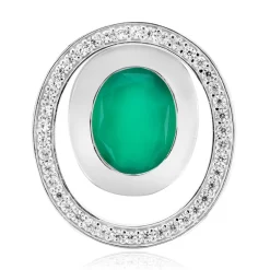 Grüner Achat-Silberanhänger