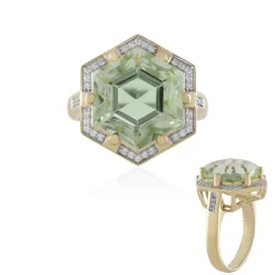 Grüner Amethyst-Goldring (SUHANA)