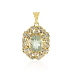 Grüner Amethyst-Silberanhänger