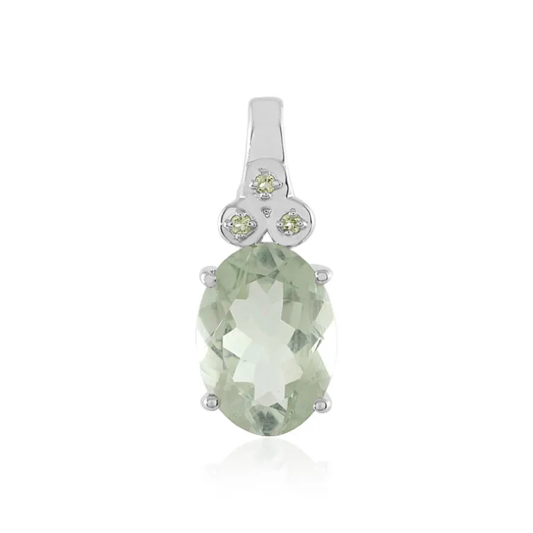 Grüner Amethyst-Silberanhänger