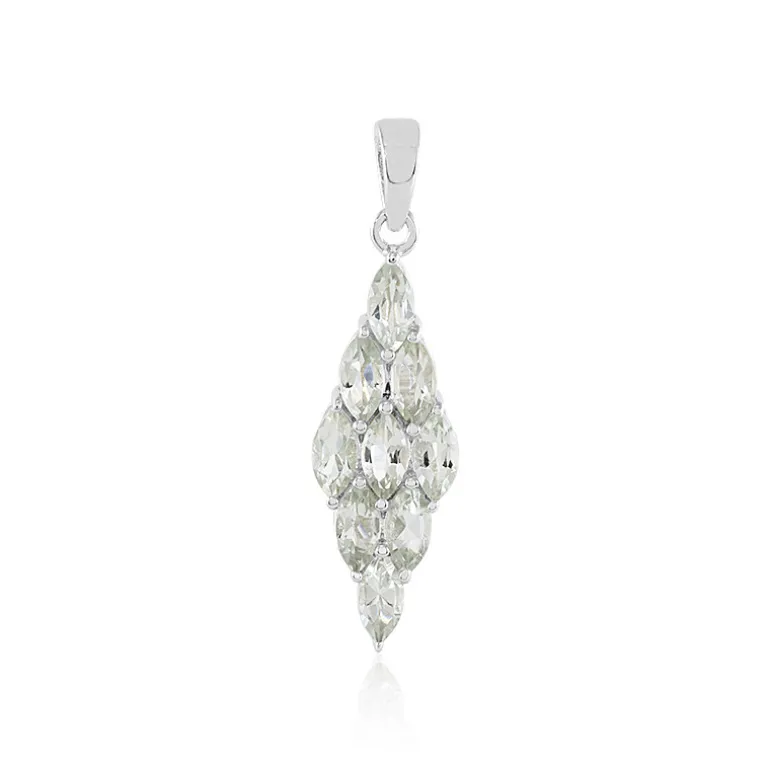 Grüner Amethyst-Silberanhänger