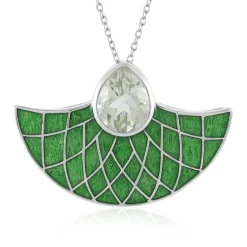 Grüner Amethyst-Silberhalskette (Adela Silber)