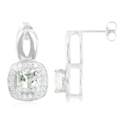 Grüner Amethyst-Silberohrringe