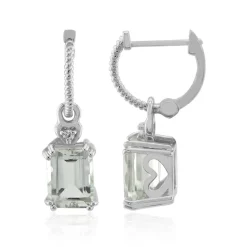 Grüner Amethyst-Silberohrringe