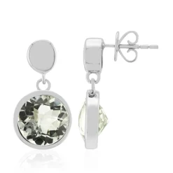 Grüner Amethyst-Silberohrringe (Pallanova)