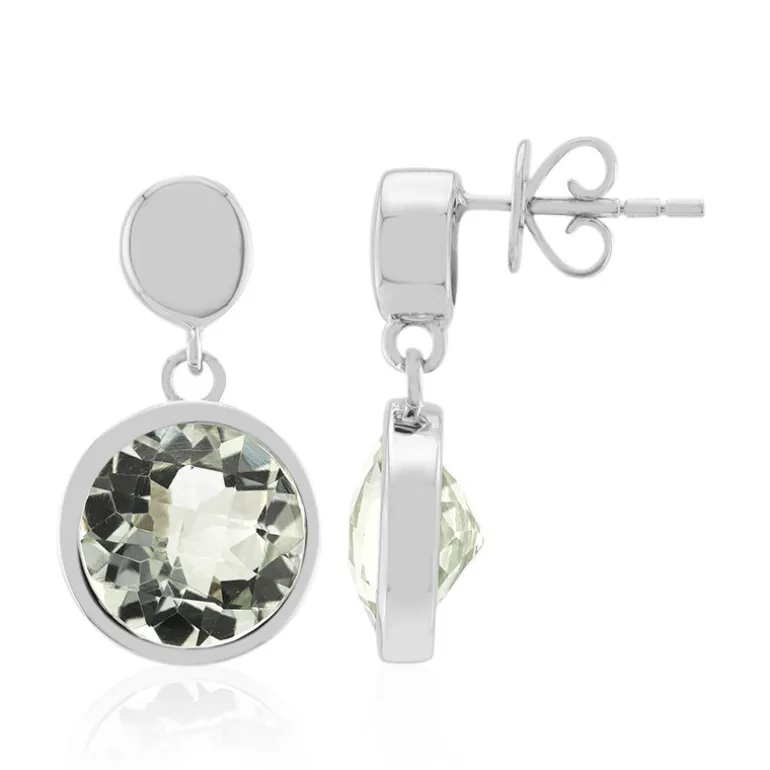 Grüner Amethyst-Silberohrringe (Pallanova)