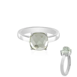 Grüner Amethyst-Silberring