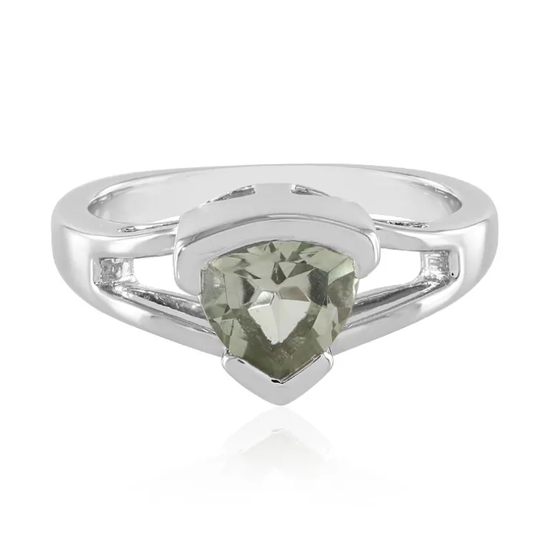 Grüner Amethyst-Silberring