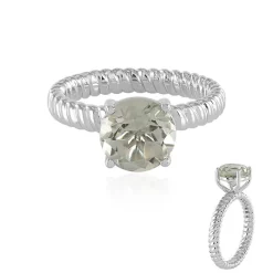 Grüner Amethyst-Silberring