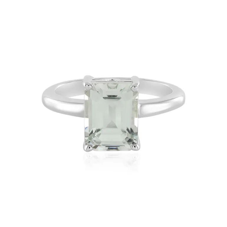 Grüner Amethyst-Silberring