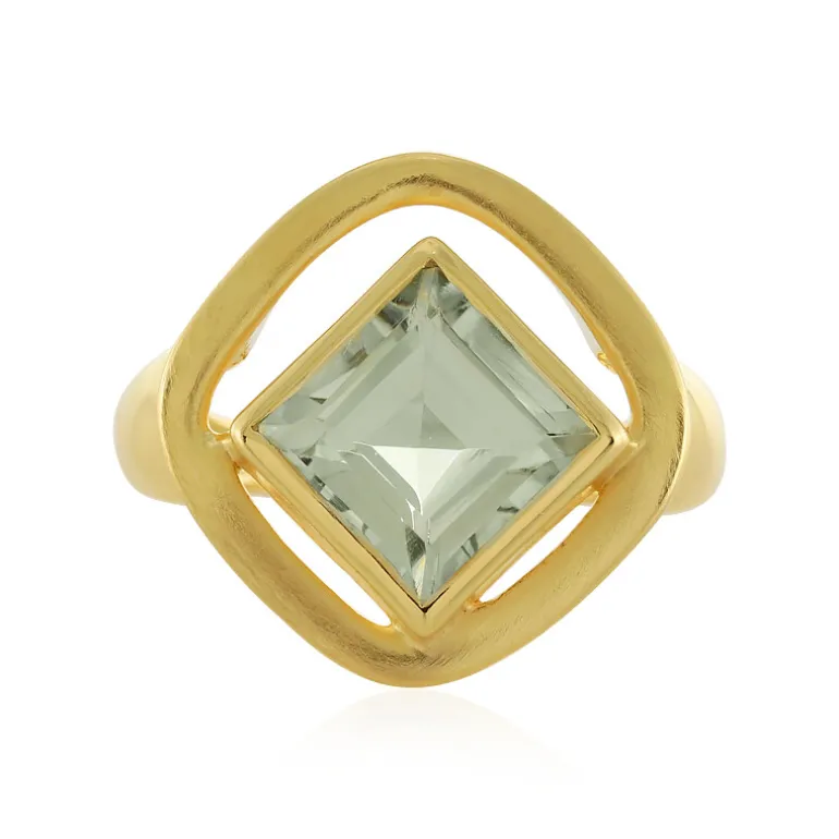 Grüner Amethyst-Silberring