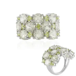 Grüner Amethyst-Silberring