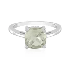 Grüner Amethyst-Silberring