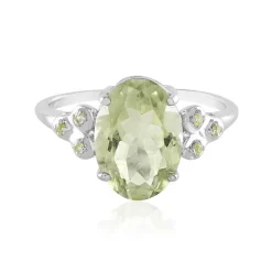 Grüner Amethyst-Silberring