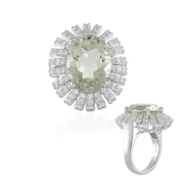 Grüner Amethyst-Silberring