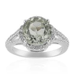 Grüner Amethyst-Silberring