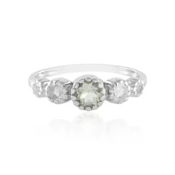 Grüner Amethyst-Silberring