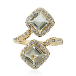 Grüner Amethyst-Silberring