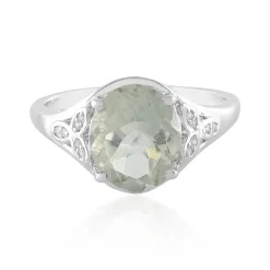 Grüner Amethyst-Silberring