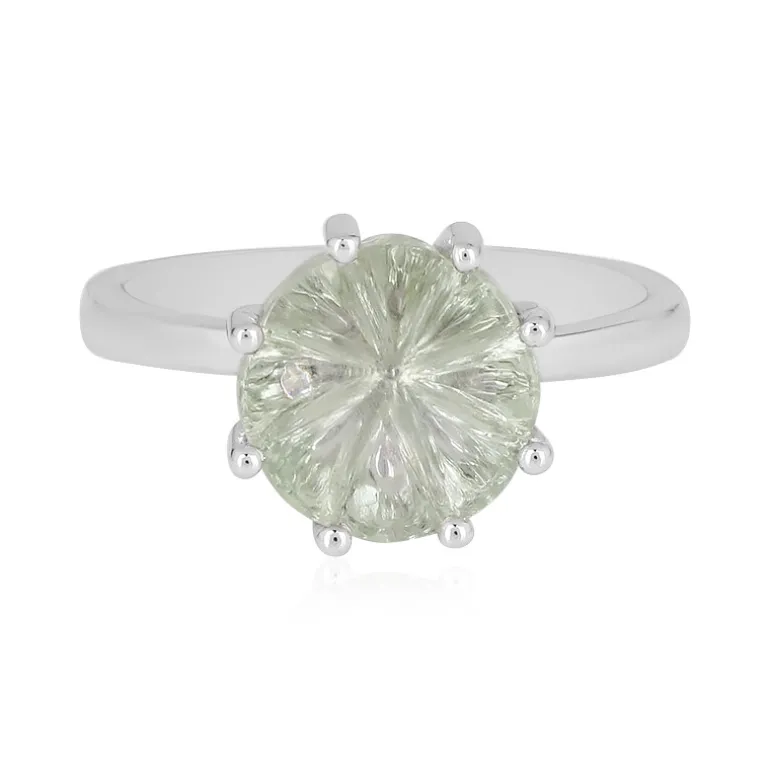 Grüner Amethyst-Silberring