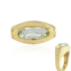 Grüner Amethyst-Silberring