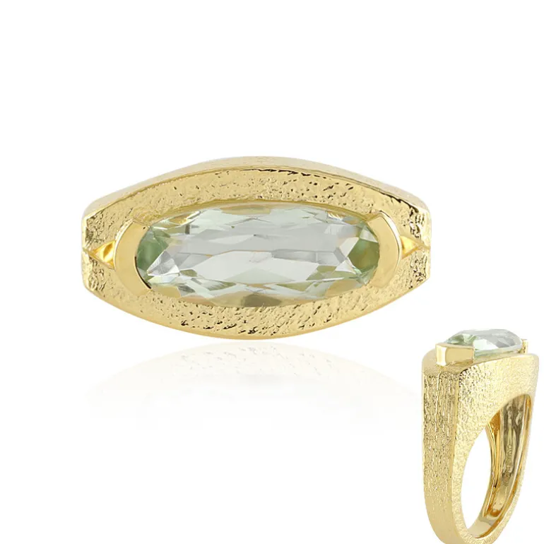 Grüner Amethyst-Silberring