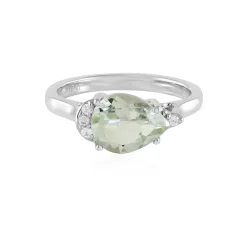 Grüner Amethyst-Silberring