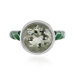 Grüner Amethyst-Silberring