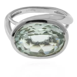 Grüner Amethyst-Silberring