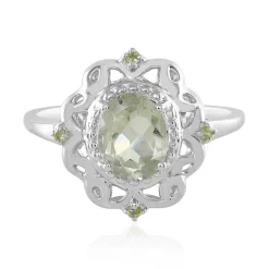 Grüner Amethyst-Silberring