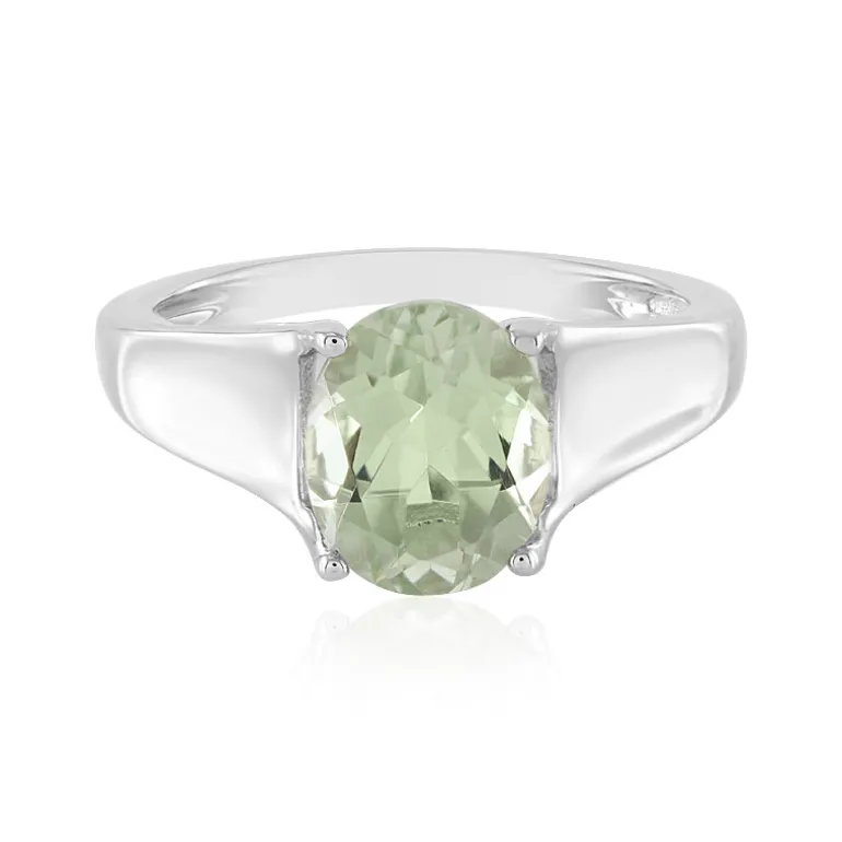 Grüner Amethyst-Silberring