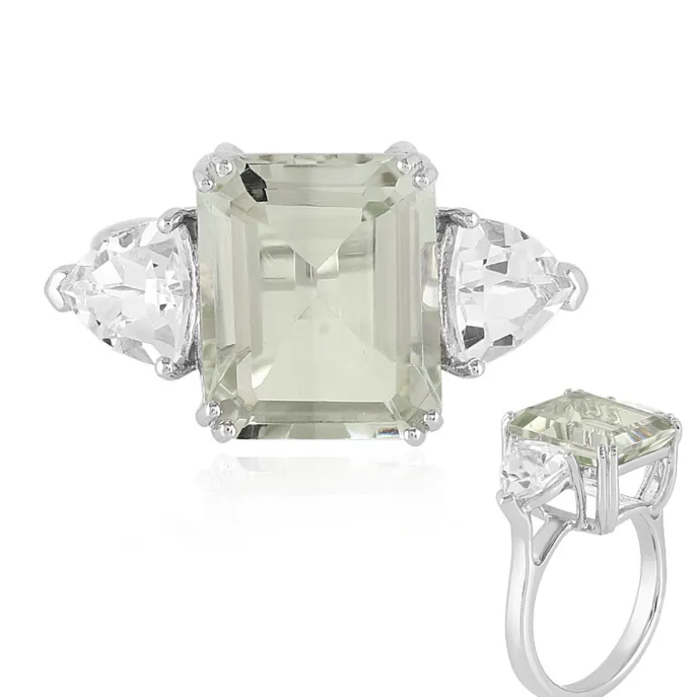 Grüner Amethyst-Silberring