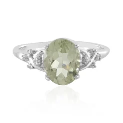 Grüner Amethyst-Silberring