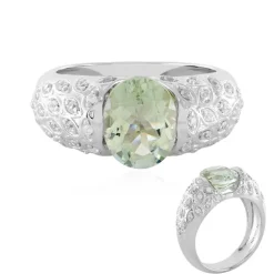 Grüner Amethyst-Silberring (SAELOCANA)