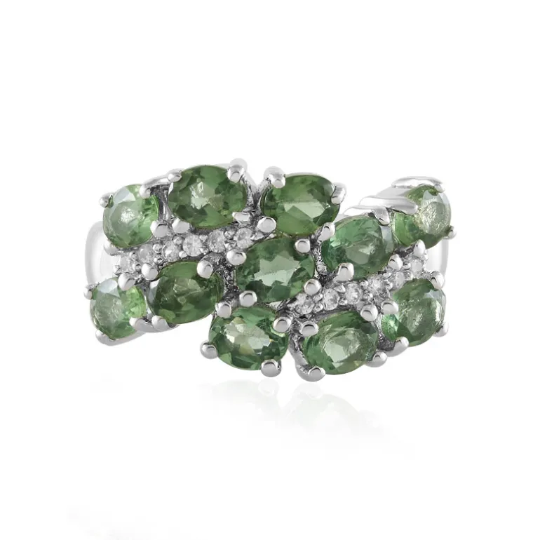 Grüner Apatit-Silberring