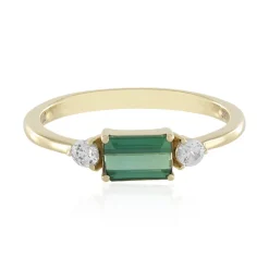 Grüner Benedito-Turmalin-Goldring (Adela Gold)