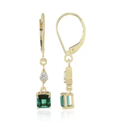 Grüner Benedito-Turmalin-Goldohrringe (Adela Gold)